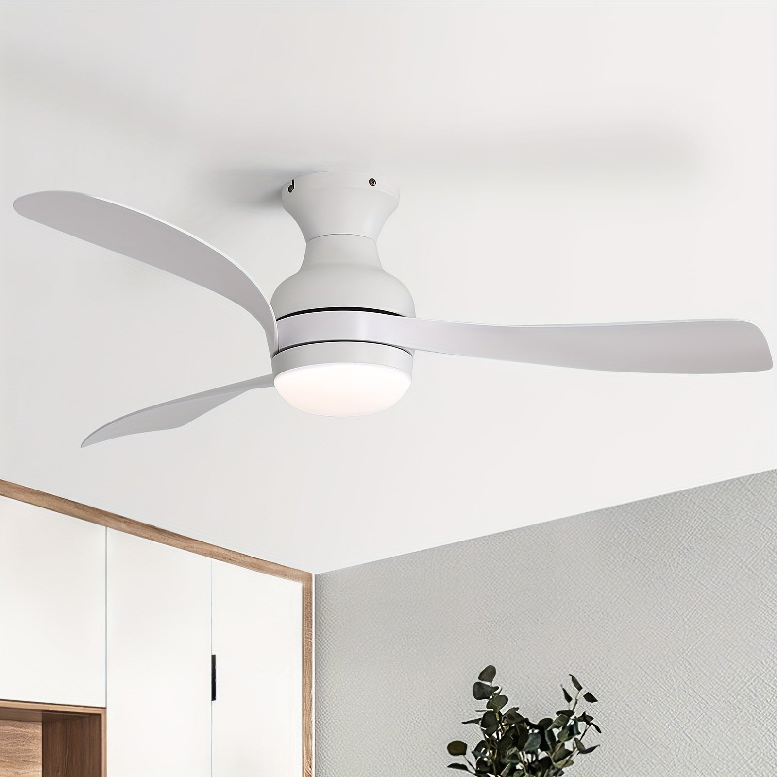 Sofucor 52-Inch 3 Bladed Ceiling Fan with Light And Remote, New Arrival, 5000 CFM, Smart Ceiling Fan with Lights, 6 Wind Speed, 3000K\u002F4000K\u002F6000K Adjustable, DC Motor, Ideal for Bedroom, Living Room, Kitchen etc