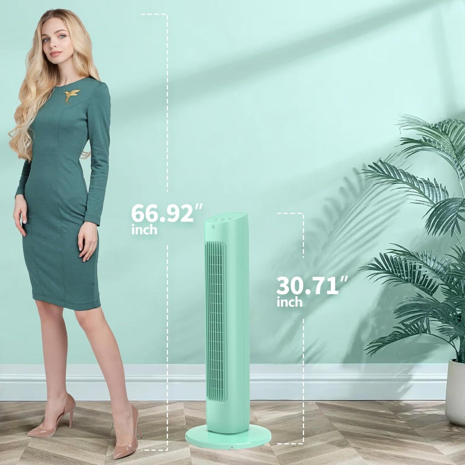 36-Inch Tower Fan Featuring an LED Display, Three Speed Options, a 15-Hour Timer, And Three Wind Modes Suitable for Bedrooms And Home Offices