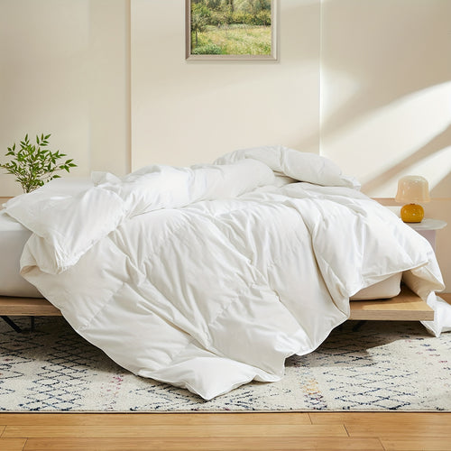 (Local Warehouse) 1pc Of Luxurious Down And Feather Duvet, Hotel Series - Summer Bedding, Machine Washable, Suitable for Bedroom Rest And Relaxation Duvet Blanket, (White\u002FGrey\u002FBlack)(Queen\u002F King)