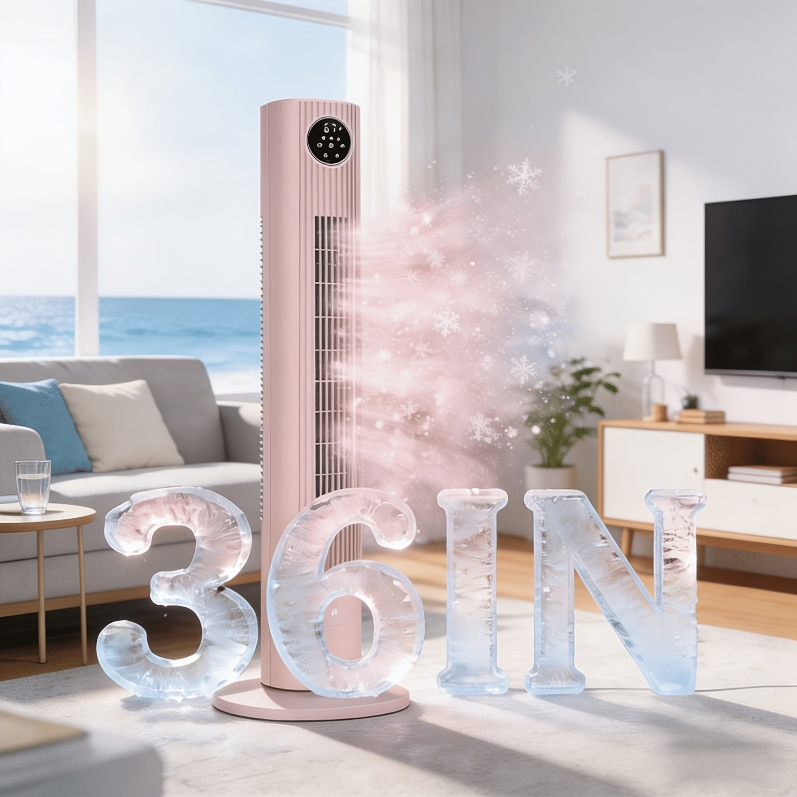 35-inch Tower Fan Portable Electric 85° Oscillating Fan Quiet Cooling Standing Bladeless Floor Fans 3 Speeds Wind Modes 12h Timer Bedroom Office, Black with White