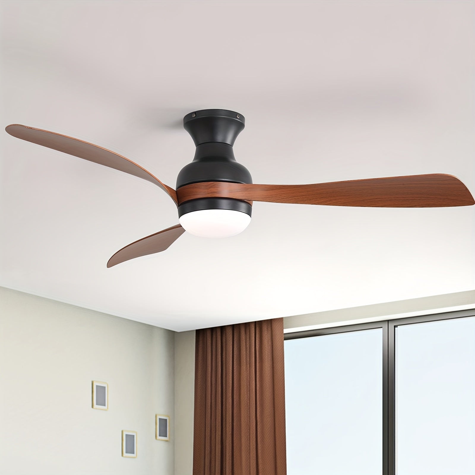 Sofucor 52-Inch 3 Bladed Ceiling Fan with Light And Remote, New Arrival, 5000 CFM, Smart Ceiling Fan with Lights, 6 Wind Speed, 3000K\u002F4000K\u002F6000K Adjustable, DC Motor, Ideal for Bedroom, Living Room, Kitchen etc
